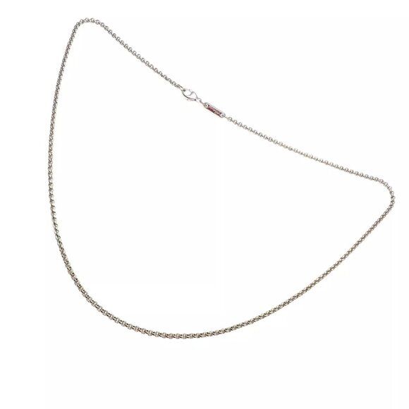 Authentic Chopard 18k White Gold Simple Chain Necklace 16.75" - Picture 3 of 7